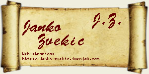 Janko Zvekić vizit kartica